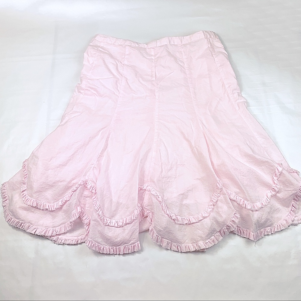 Pink Swirl Circle Lined Skirt with Ruffles 100% Cotton by Old Navy, L